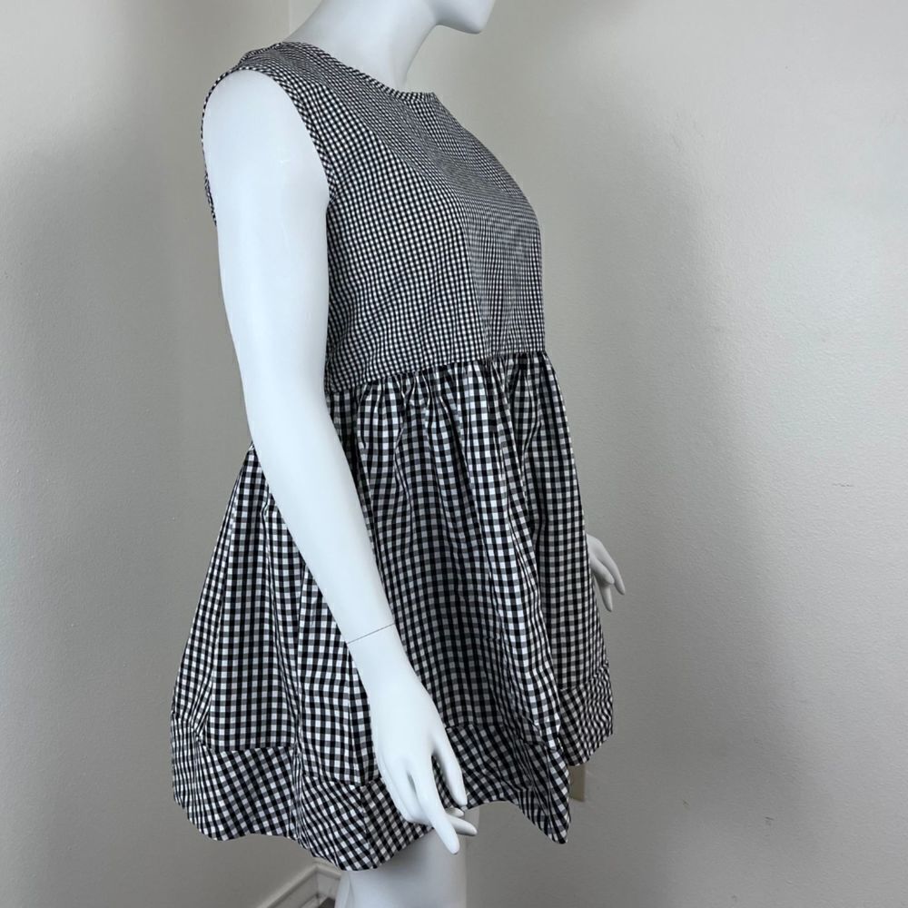 Madewell Women Size L Crepe Gingham Cotton Fit & Flare Baby Doll Mini NEW Dress - Picture 4 of 17